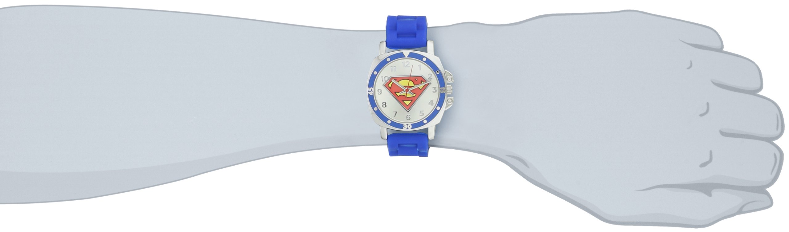 Accutime Superman Kids' SUP9012 Blue Rubber Superman Logo Strap Watch