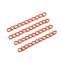 AGCFABS 30Pcs/Pack Metal Paint Extension Chain Colorful Linking Rings Curb Twist Chains for Bracelet Necklace Mask Lanyard Strap DIY Jewelry Making Accessories (Orange)