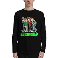 Manga Eddsworld Long Sleeve Shirt Crew Neck Novelty Cotton Man's T-Shirt Black