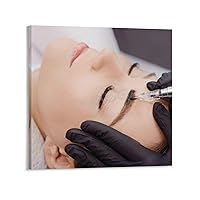EISNDIE Permanent Makeup Eyebrow Tattoo Art Poster (2) Canvas Painting Wall Art Poster for Bedroom Living Room Decor 16x16inch(40x40cm) Frame-style