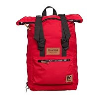 Backpack Cabin Bag Mavens Rolltop for Hand Luggage Backpack for Plane, Red, 40x20x25cm (15.75x8x10in)