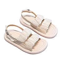 Kids Shoes Slides Children's Girls Sandals Summer Mesh Open Toe Princess Shoes With Dresses Daily Wear Adjustable Slides