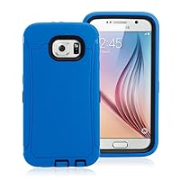 PC+Silicone Case Cover for Samsung S6 - Blue