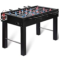 RayChee 48in Foosball Table, Competition Sized Soccer Table w/ 2 Balls, 2 Cup Holders 2x4ft for Kids, Adults, Suit for 4 Players, Football Table for Home, Game Room, Arcade