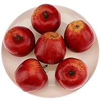 6pcs Artificial Red Apple Lifelike Fake Realistic Apples Decoration for Home Kitchen Table Party Christmas Display - 8 cm