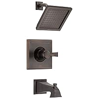 Dryden 14 Series Single-Function Tub and Shower Trim Kit with Single-Spray Touch-Clean Shower Head, Venetian Bronze, 2.0 GPM Water Flow, T14451-RB-WE (Valve Not Included)