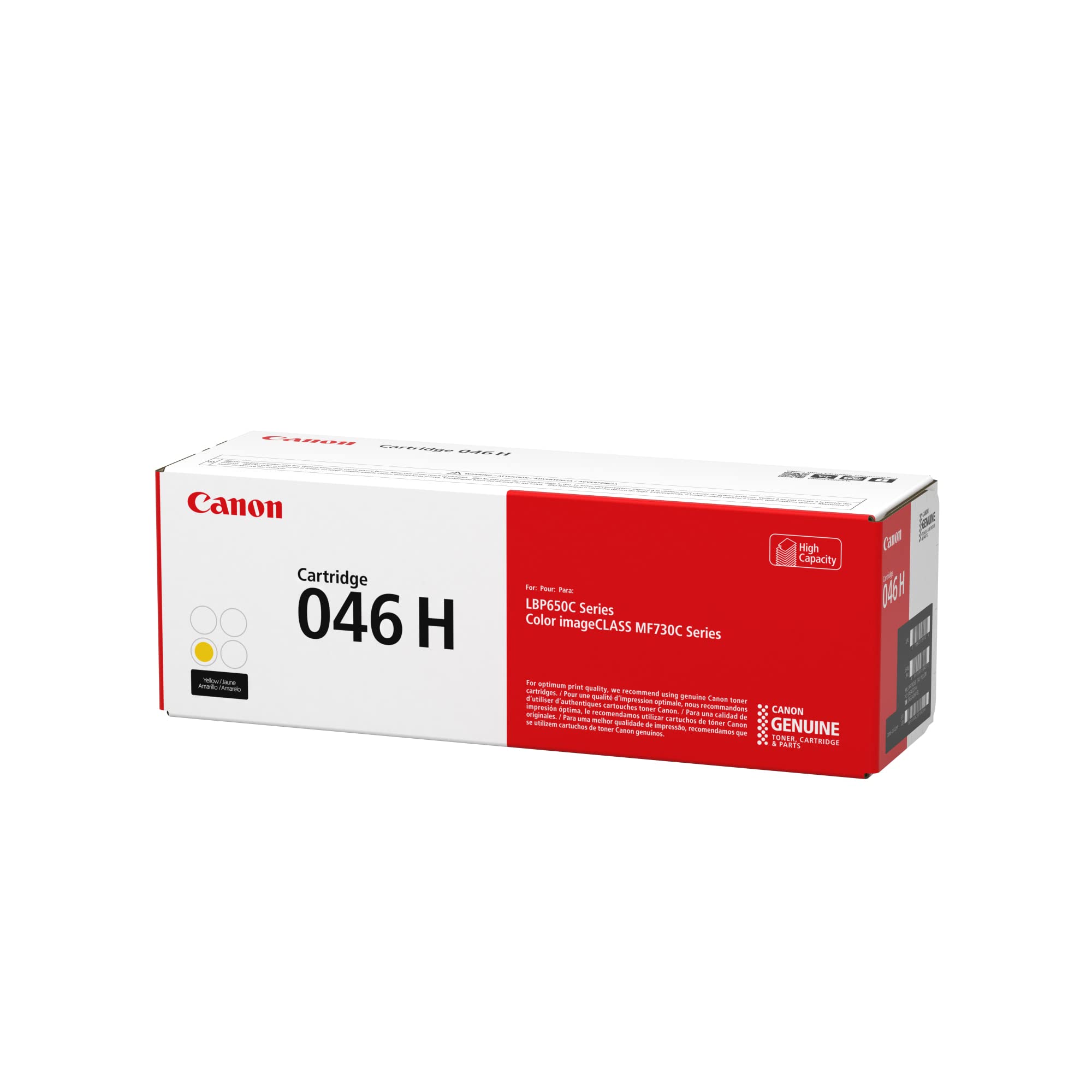 Canon Genuine Toner, Cartridge 046 Yellow, High Capacity (1251C001), 1 Pack Color imageCLASS MF735Cdw, MF733Cdw, MF731Cdw, LBP654Cdw Laser Printers