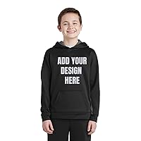 INK STITCH Youth Yst235 Sport-wick Poly Cool Dry Color block Fleece Hoodies Sweatshirts