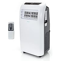 SereneLife SLACHT108 SLPAC 3-in-1 Portable Air Conditioner with Built-in Dehumidifier Function,Fan Mode, Remote Control, Complete Window Mount Exhaust Kit, 10,000 BTU + HEAT, White
