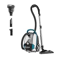 Eureka Canister Lightweight Vacuum Cleaner for Carpets and Hard Floors, NEN170 with hepa Filter and 4 Bags, Silver with Green