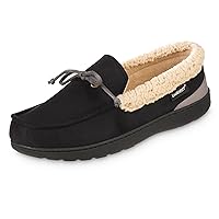 isotoner Men's Recycled Advanced Memory Foam Microsuede Vincent Eco Comfort Moccasin Slippers