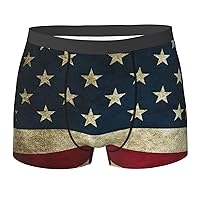 American Flag Print Men's Boxer Briefs Bamboo Viscose Underwear Trunks, Trunks Underwear Boxer Briefs