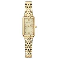 Citizen Ladies' Eco-Drive Classic Dress Corso Stainless Steel Rectangle Watch, 2-Hand, Jewelry Clasp