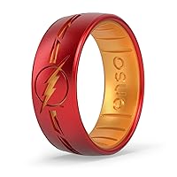 DC Comics Collection - Etched Silicone Ring - Comfortable, Breathable, and Safe - Batman, Superman, and The Flash