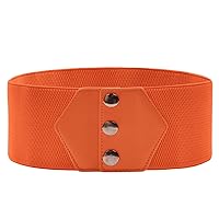 GRACE KARIN Women's Snap-Button Corset Belt Wide Elastic Belts for Dress Stretchy Waistband
