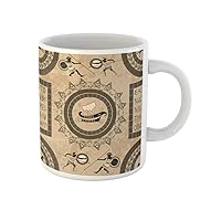 Coffee Mug Ancient Greek Letters Ships Horses Fighting People and Traditional 11 Oz Ceramic Tea Cup Mugs Best Gift Or Souvenir For Family Friends Coworkers