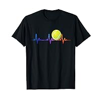 Tennis Ball Heartbeat Funny Tennis Lover Player Lovers T-Shirt