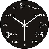 OSWALDO Math Equations and Notations Decorative Round Wooden Wall Clock - 12 inch