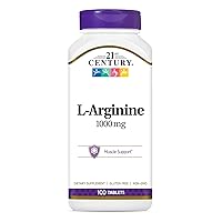 L-Arginine 1000mg, Maximum Strength 100 ea