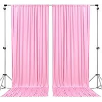AK TRADING CO. 10 feet x 8 feet IFR Polyester Backdrop Drapes Curtains Panels with Rod Pockets - Wedding Ceremony Party Home Window Decorations - Pink