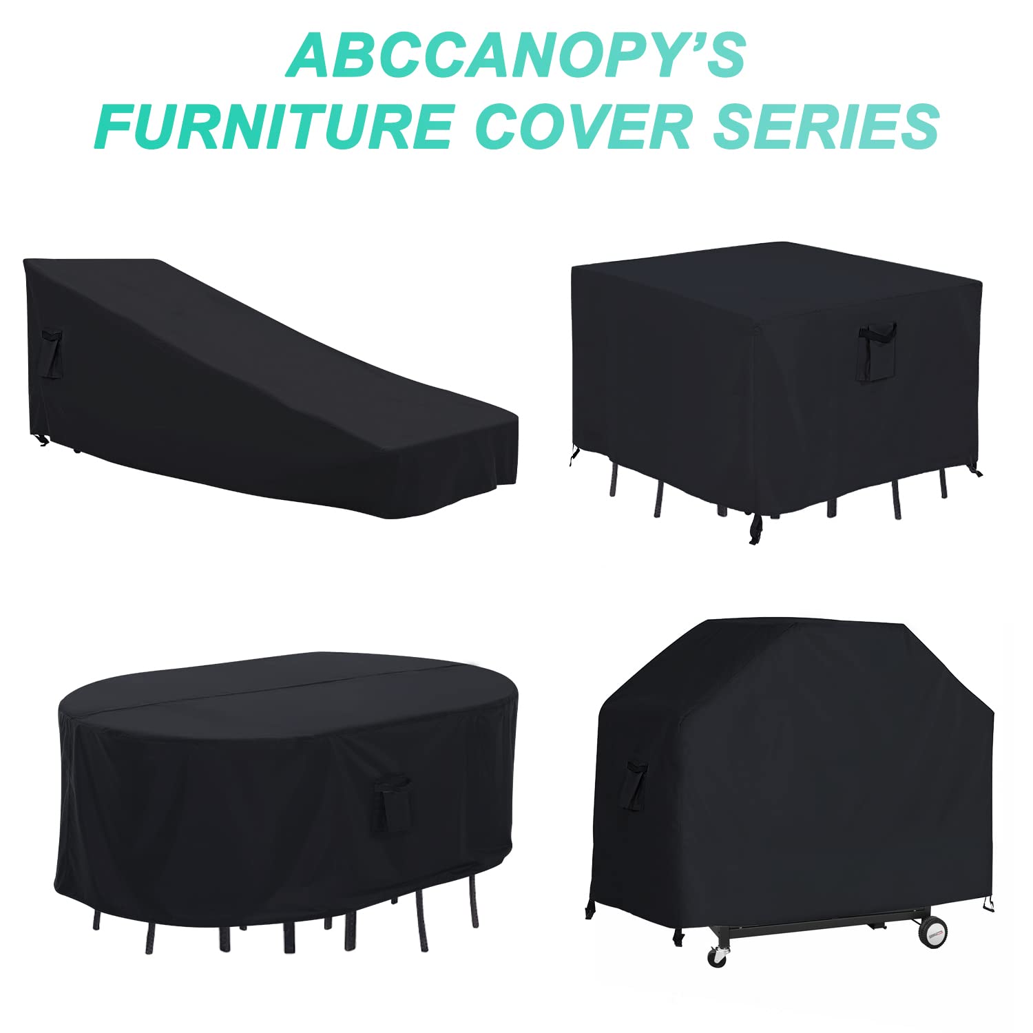 ABCCANOPY Lounge Chair Cover Lounge Chair Suit Waterproof Windproof and Dustproof Tear Resistance UV Resistance Outdoor Heavy Furniture Protective Cover 60x30x30x13 Black
