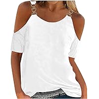 Off The Shoulder Tops for Women Summer Womens Fashion Cold Shoulder Going Out Tshirts Short Sleeve Floral Sexy Shirts