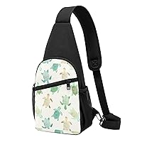 Turtle Write Crossbody Chest Bag, Casual Backpack, Small Satchel, Multi-Functional Travel Hiking Backpacks