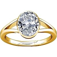 3.25-3.50 Carat American Diamond Round Zircon Gemstone Panchdhatu Adjustable Ring for Men & Women