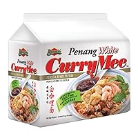 Penang White Curry Mee / Fragrant & Spicy, Rich & Creamy Broth, Authentic Piping Hot Flavor from Food Heaven, Penang Malaysia (4 packets x 105g)