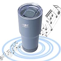 2022 Vibe Speaker Tumbler, 1000MaH Battery, Up to 8 Hours Playback Time, With IPX67 Water Resistant & 3.7W Speaker 28.0 Ounces, Grey28.0 Ounces, Grey