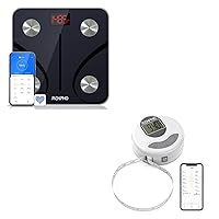 RENPHO Bluetooth Body Fat Scale, Digital Weight Scale Bathroom Smart Body Composition Analyzer, Smart Bluetooth Digital Measuring Tape with Lock Hook