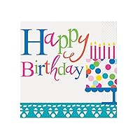 Multicolor Confetti Cake Birthday Luncheon Napkins (Pack Of 16) - Durable, Ultra Absorbent & Party-Perfect Size, Vibrant & Elegant Design - Ideal For Birthdays Celebrations