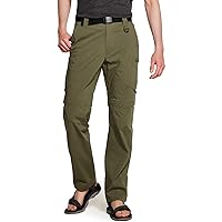 CQR Men's Convertible Cargo Tactical Pants, Water Resistant Outdoor Hiking Pants, Zip Off Lightweight Stretch Work Pants