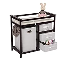 Baby Changing Table Baby Changing Station with Laundry Hamper (Cherry)