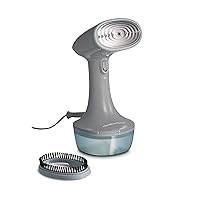 Hamilton Beach Handheld Garment Steamer for Clothes, Fabric and Drapes, 20 Minutes of Continuous Steam, Portable Wrinkle-Remover, Vacation Essentials, 1200 Watts, Gray & Blue (11557)