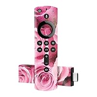 MIGHTY SKINS Glossy Glitter Skin for Amazon Fire TV Stick 4K - Pink Roses Protective Durable High-Gloss Glitter Finish Easy to Apply Remove and Change Styles Made in The USA GL-AMFTV4K-Pink Roses