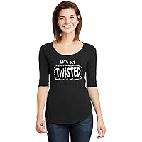 Womens Yoga T-Shirt Lets Get Twisted 1/2 Sleeve Scoopneck