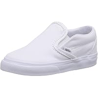 Vans Kids Unisex Classic Slip-On Shoes, Size 2.5, Color (ENS) True White