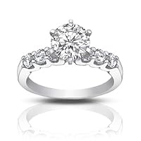 1.25 ct Ladies Round Cut Diamond Engagement Ring in 14 kt White Gold