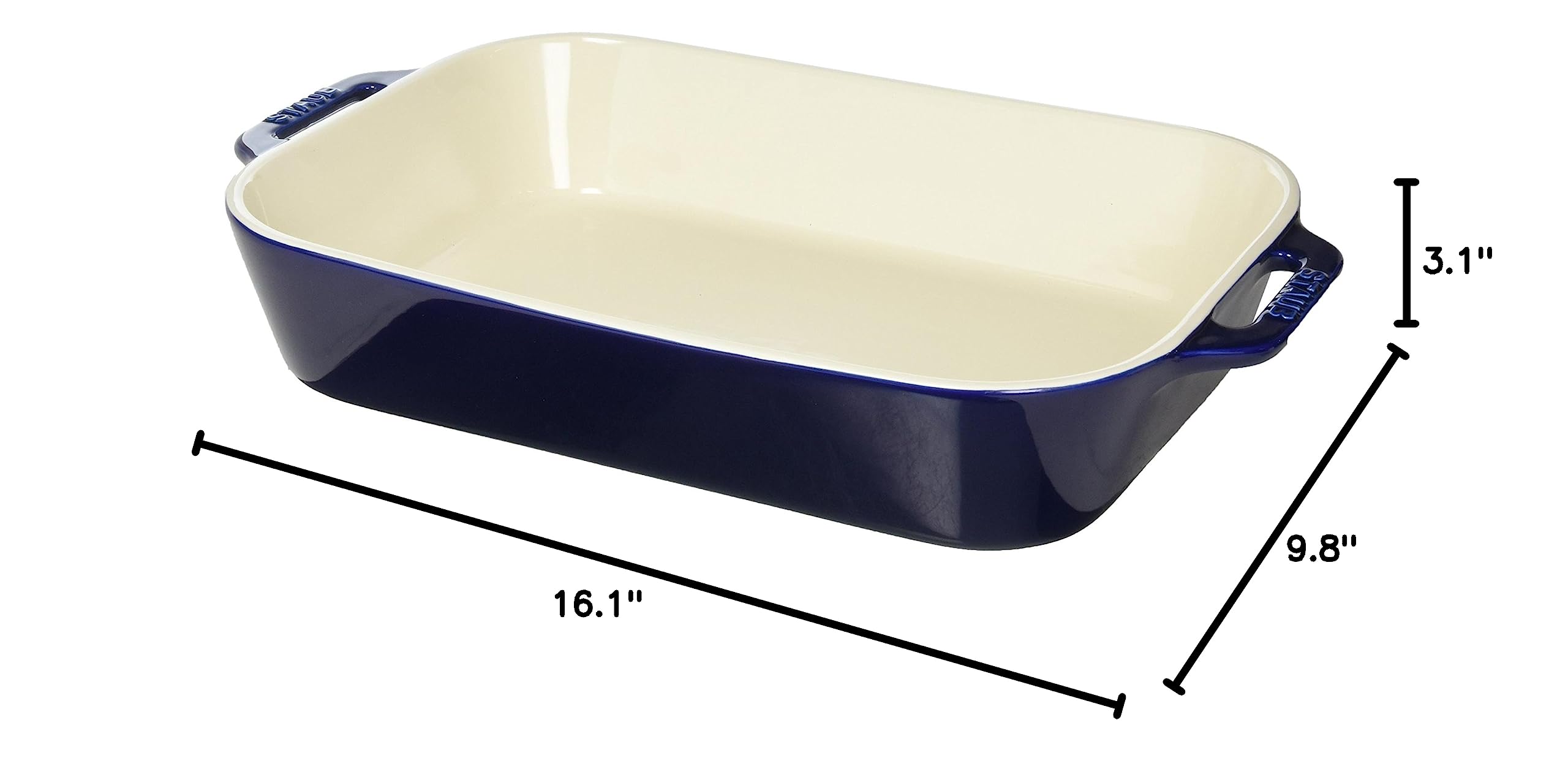 STAUB Ceramics Rectangular Baking Dish, 13x9-inch, Dark Blue