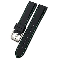 19/20mm 21/22mm Silicone Rubber Watchband for IWC Big Pilot's Watches Spitfire Portofino Family Mark 18 Strap (Color : Black Green, Size : 22mm)
