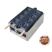 Electric Waffle Maker, 3000W Dog Head Shaped Bread Machine, Stainless Steel Non-stick Pan Biscuit Making Equipment, with Timing and Temperature Control