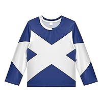 Patriot Boys' Rash Guard Shirts Scottish Flag Swim Shirt 3-12T