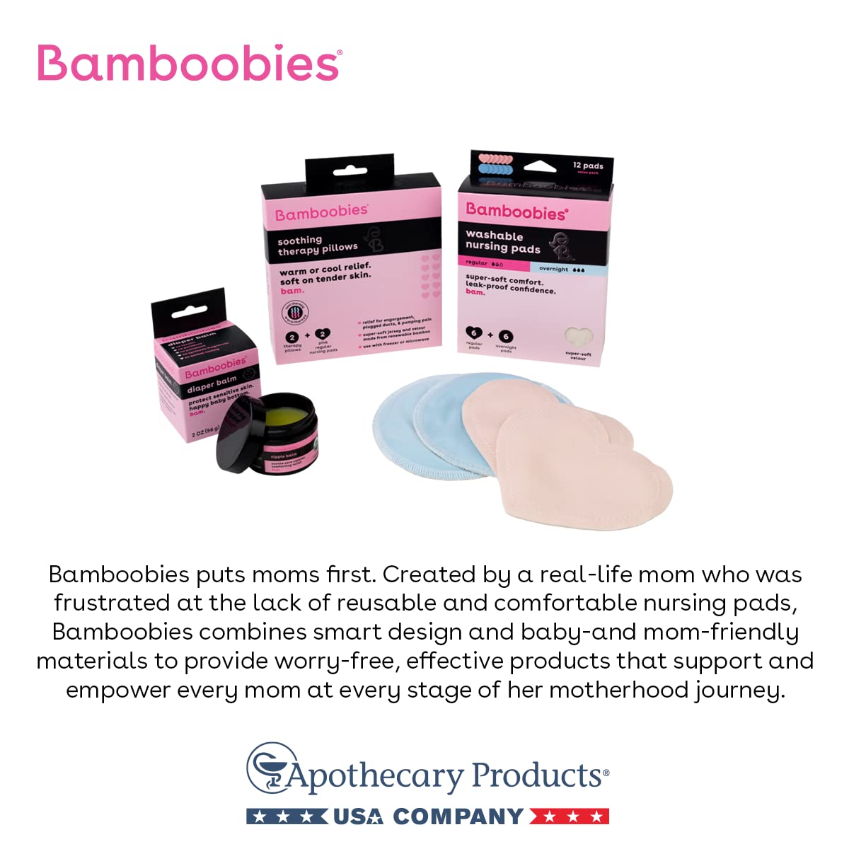 Bamboobies Women’s Nursing Pads, Reusable and Washable, Multi-Color, 3 Regular Pairs and 1 Overnight Pair, Leak-Proof Pads for Breastfeeding, 4 Pairs