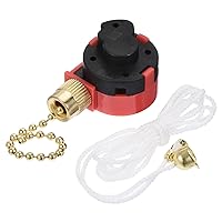 sourcing map Set of 2 Pull Chain Switches 3 Speed 4 Wires Replacement with Cord for Ceiling Fan Lamp Light Gold Tone