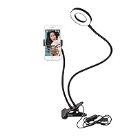 Selfie Ring Light with Cell Phone Holder and Stand Bracket for YouTube TIK Tok Tiktok Zoom Video Conference Live Stream Makeup Dimmable LED Circle RingLight for iPhone Android Mobile Smartphone