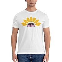 Men's Cotton T-Shirt Tees, Sunflower Skeleton Mardi Gras Graphic Fashion Short Sleeve Tee S-6XL