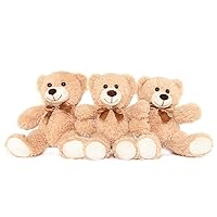 Toys Studio 3-Pack Teddy Bear, 3 Tan Cute Plush Stuffed Animals, 13.8 Inch Teddy Bears for Kids Boys Girls, Light Brown