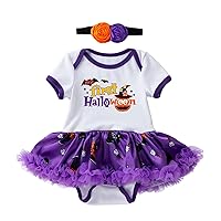 Baby Girl Clothes Arrows Clothes Baby Tulle Infant Bowknot Cartoon Halloween Girls Dress Girls (Purple, 6-12 Months)