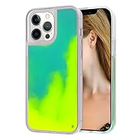 Losin Fluorescent Case Compatible with iPhone 13 Pro Max 6.7 inch Quicksand Case Luxury Glow in The Darkness Noctiluncent Liquid Luminous Sand Hard PC + Soft TPU Fluorescent Case for Women and Girls